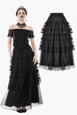 画像1: Polka Dot Tiered Lace Skirt / スカート【DARK IN LOVE】 (1)