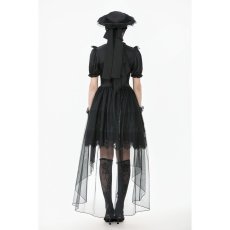 画像7: Gothic Playful Sun Hat with Pleated Rose Trim / ボンネット【DARK IN LOVE】 (7)