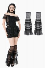 画像1: Chic Multi-Layered Mesh Knee-High Socks / レッグカバー【DARK IN LOVE】 (1)