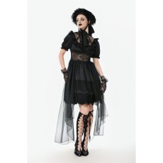画像6: Gothic Playful Sun Hat with Pleated Rose Trim / ボンネット【DARK IN LOVE】 (6)