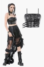 画像1: Punk Belted Corset Top with Grommet Lace-Up and Metal Detail / ビスチェ・トップス【DARK IN LOVE】 (1)