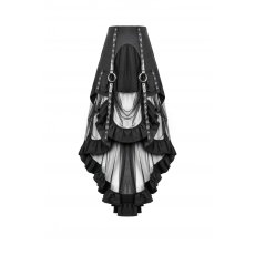 画像2: Metal Studded Punk Skirt with Mesh Tail and Pockets / スカート【DARK IN LOVE】 (2)