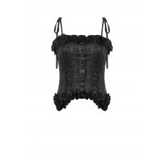 画像2: Elegant Floral Jacquard Bustier with Lace & Rose Detail / コルセットトップス【DARK IN LOVE】 (2)