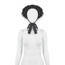 画像2: Gothic Playful Sun Hat with Pleated Rose Trim / ボンネット【DARK IN LOVE】 (2)