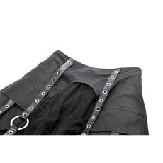 画像10: Metal Studded Punk Skirt with Mesh Tail and Pockets / スカート【DARK IN LOVE】 (10)