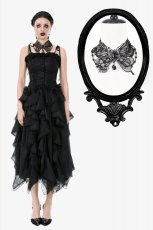 画像1: Gothic Butterfly Lace Choker with Black Beads / ネックレス【DARK IN LOVE】 (1)