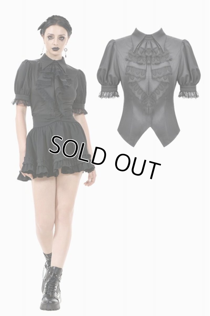 画像1: Gothic Short-Sleeve Blouse / Black / トップス【DARK IN LOVE】 (1)