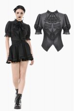 画像1: Gothic Short-Sleeve Blouse / Black / トップス【DARK IN LOVE】 (1)