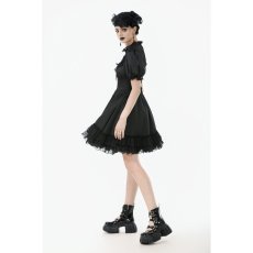 画像6: Gothic Lace-Up Lolita Puff Sleeve Dress / ワンピース【DARK IN LOVE】 (6)