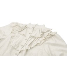 画像11: Vintage-Inspired Cotton-Linen Blouse/ White / トップス【DARK IN LOVE】 (11)