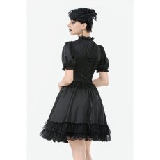 画像5: Gothic Lace-Up Lolita Puff Sleeve Dress / ワンピース【DARK IN LOVE】 (5)