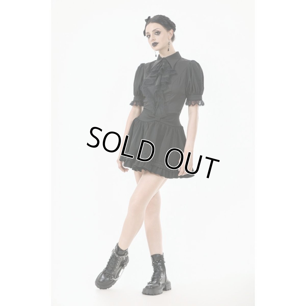 画像7: Gothic Short-Sleeve Blouse / Black / トップス【DARK IN LOVE】 (7)