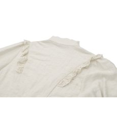 画像12: Vintage-Inspired Cotton-Linen Blouse/ White / トップス【DARK IN LOVE】 (12)