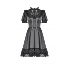 画像2: Gothic Lace-Up Lolita Puff Sleeve Dress / ワンピース【DARK IN LOVE】 (2)