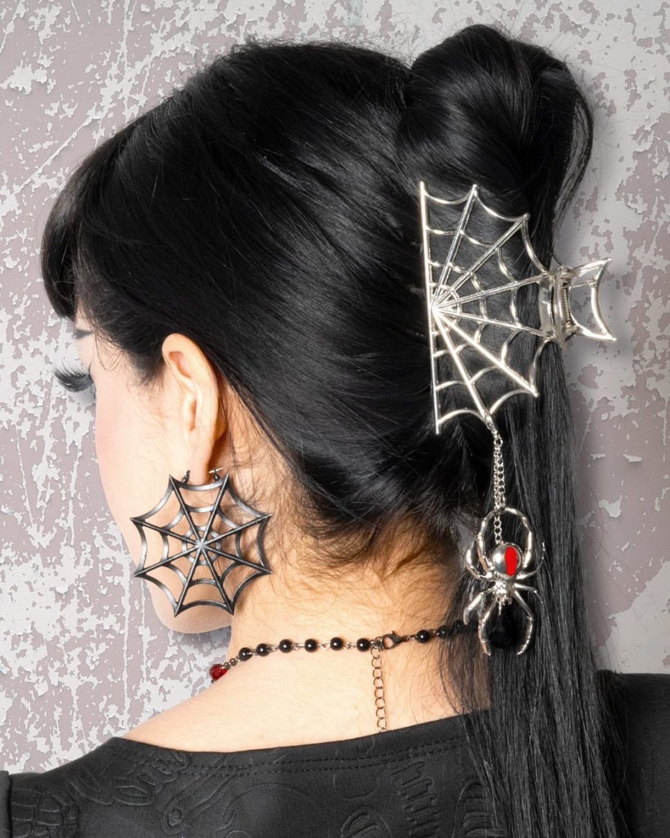 画像6: Spider Charm Web Claw Clip / Silver / ヘアクリップ【KREEPSVILLE 666】 (6)