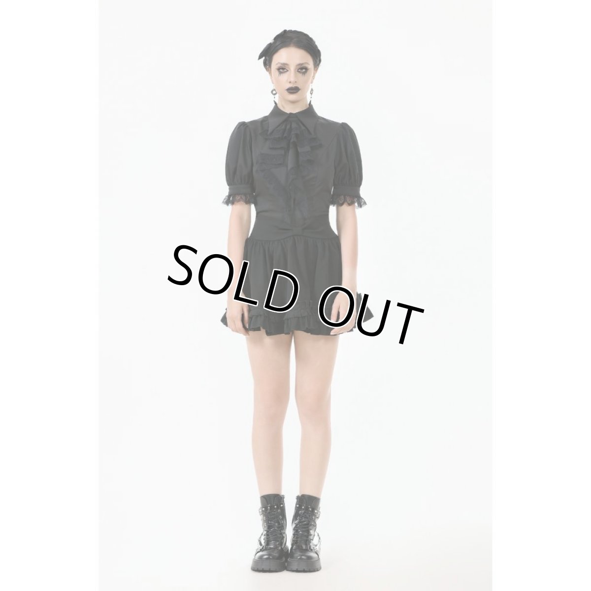 画像9: Gothic Short-Sleeve Blouse / Black / トップス【DARK IN LOVE】 (9)