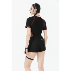 画像8: Asymmetry Rivet Punk Shorts with Leg Strap / ショートパンツ【DARK IN LOVE】 (8)
