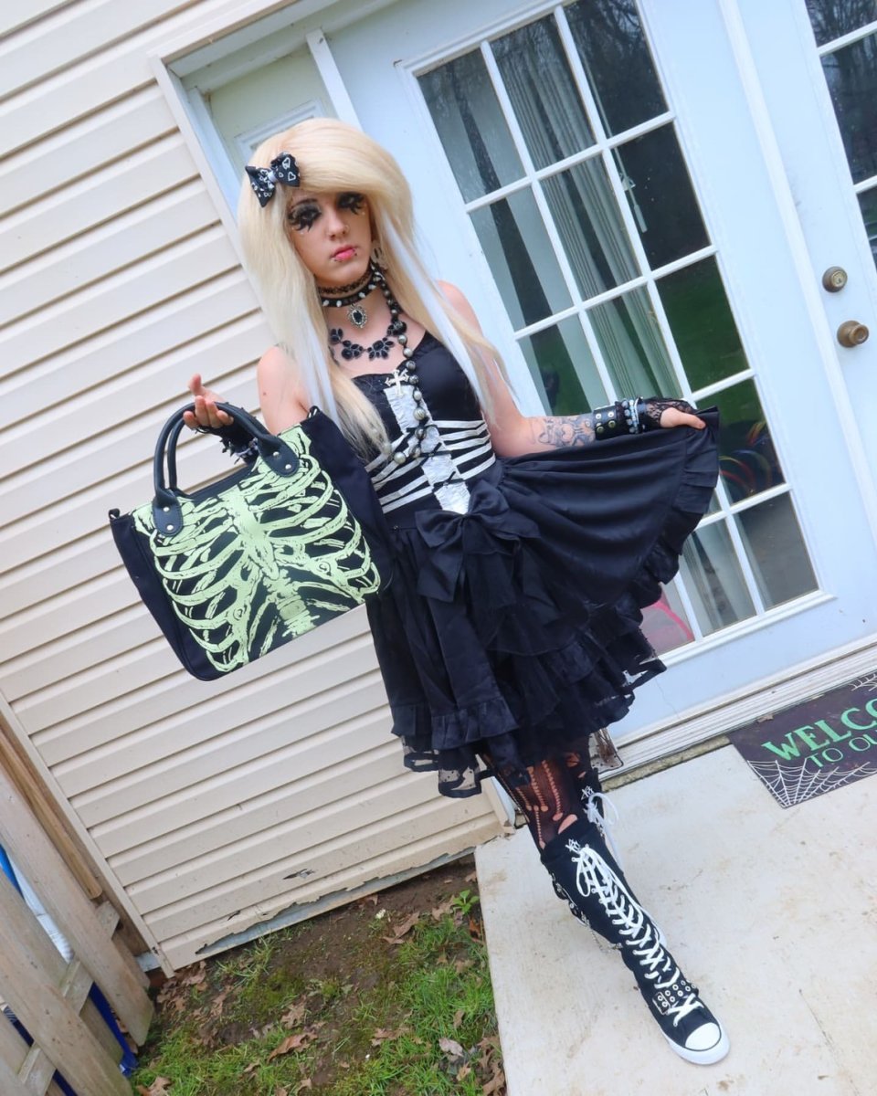 画像10: GLOW IN THE DARK SKELETON / 蓄光 / ハンドバッグ【Banned Apparel】 (10)