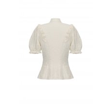 画像3: Vintage-Inspired Cotton-Linen Blouse/ White / トップス【DARK IN LOVE】 (3)