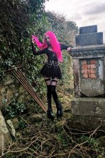 画像5: Fishnet Garter Thigh High Socks / Black / ニーハイソックス【VampireFreaks】 (5)