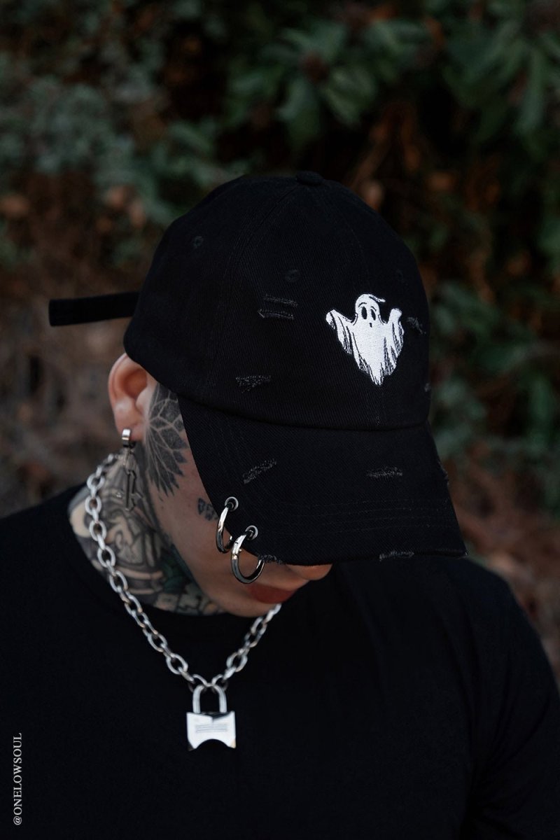 画像1: Ghost Pierced Baseball Cap / キャップ【VampireFreaks】 (1)
