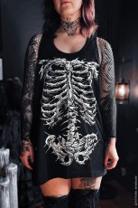 画像1: 【レディース】Dead Inside Skeleton / レーサーバック / タンクトップ【VampireFreaks】 (1)