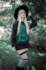 画像8: Fishnet Garter Thigh High Socks / Black x White / ニーハイソックス【VampireFreaks】 (8)