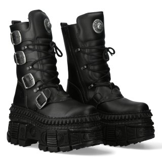 NEW ROCK ブラック 厚底　靴　ブーツ　スニーカー ☆NEW ROCK☆ 10cmヒール アンクルブーツ 厚底スニーカー
