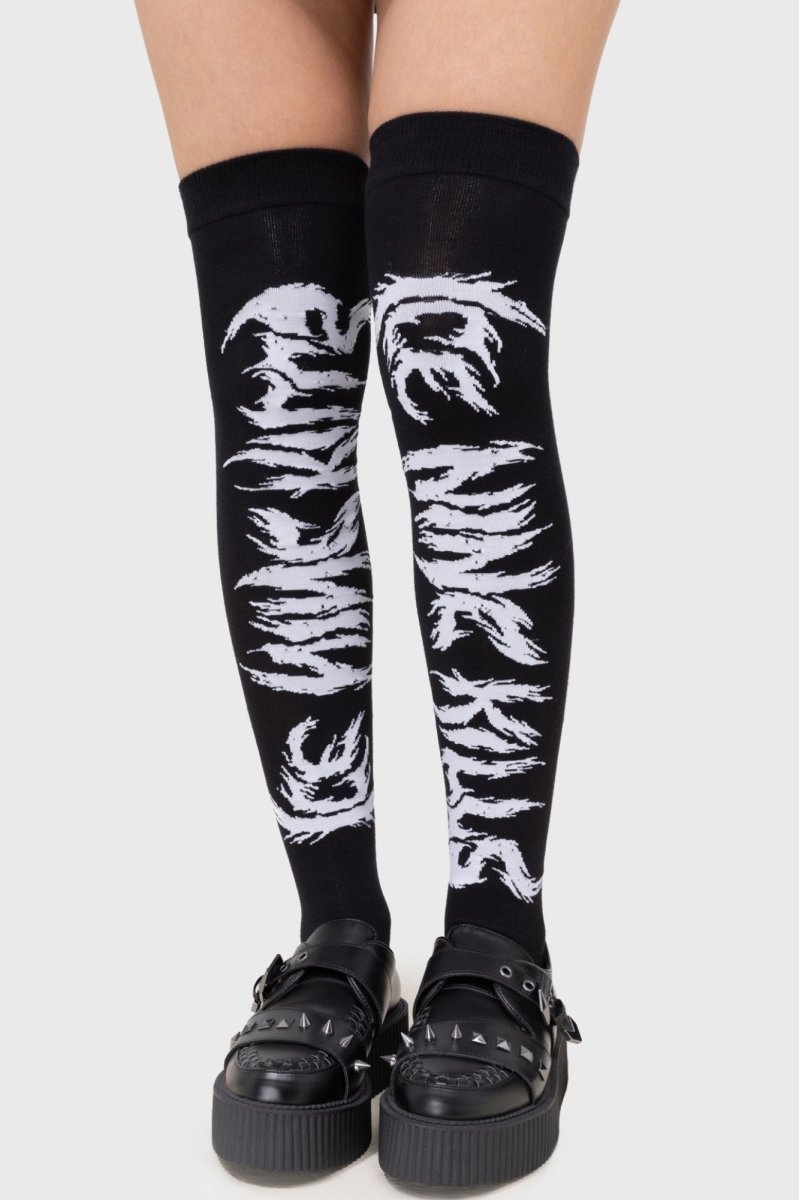 画像2: INK Logo Knee High Socks / ニーハイソックス【KILL STAR x ICE NINE KILLS】 (2)