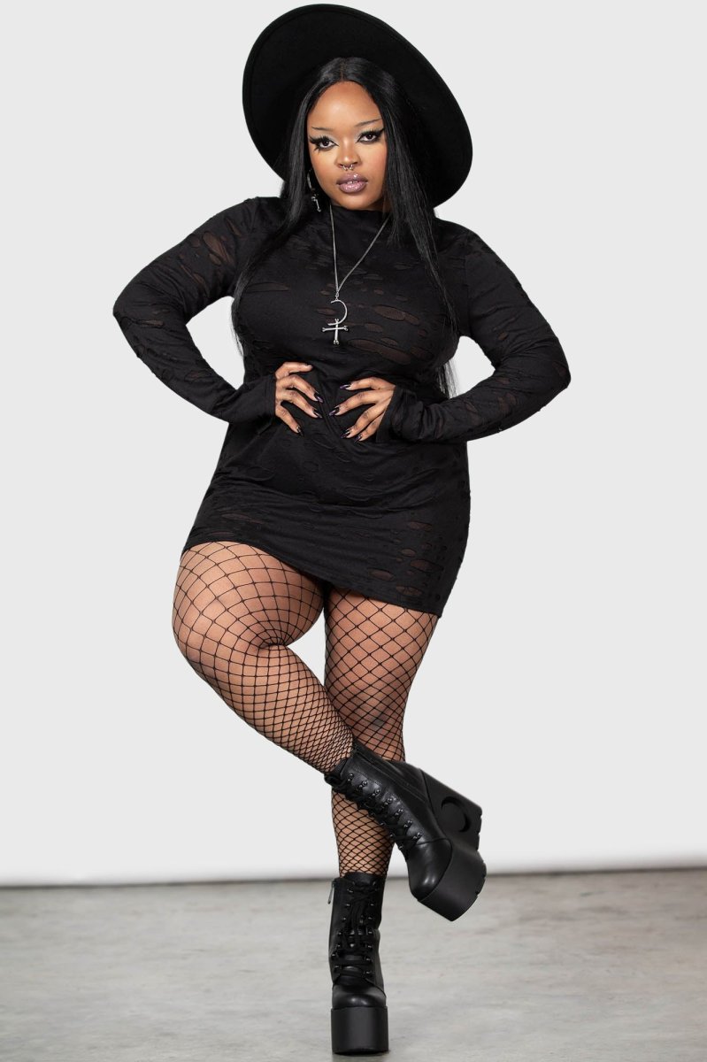 画像6: Sinners Glimmer Long Sleeve Dress / ワンピース【KILL STAR】 (6)