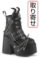 画像1: [取り寄せ]CAMEL-64 / ブラック / 厚底ブーツ【DEMONIA】 (1)