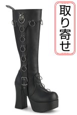 画像1: [取り寄せ]CHARADE-211 / ブラック / 厚底ブーツ【DEMONIA】 (1)
