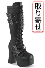 画像1: [取り寄せ]CHARADE-230 / ブラック / 厚底ブーツ【DEMONIA】 (1)