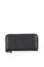画像1: TWIN SKULL WALLET / 財布【Banned Apparel】 (1)