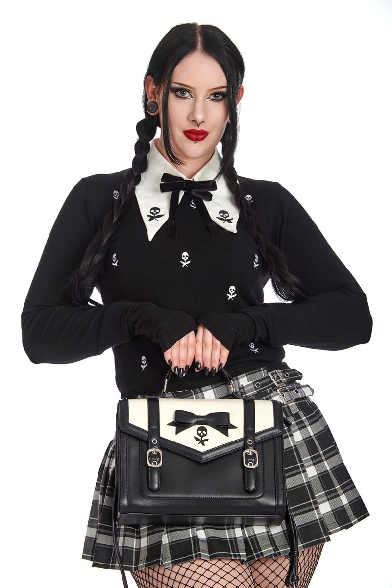 画像2: NEVERMORE SATCHEL BAG / ハンドバッグ【Banned Apparel】 (2)