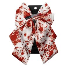 画像3: Blood Splatter Cleaver Satin Hair Bow / White / ヘアクリップ【KREEPSVILLE 666】 (3)