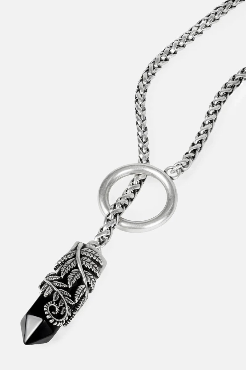 画像1: CRYSTAL FERN O-RING NECKLACE / ネックレス【Restyle】 (1)