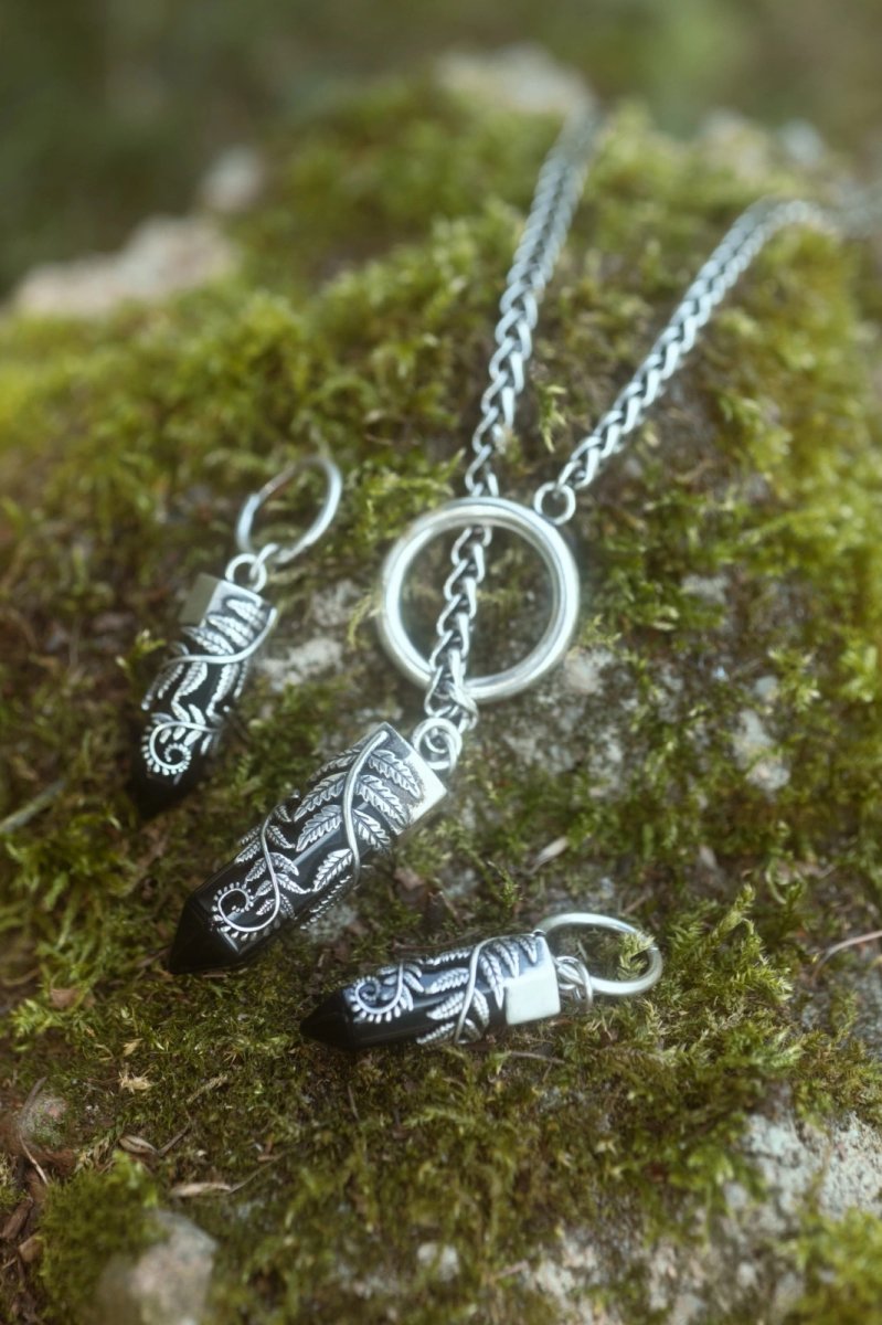 画像7: CRYSTAL FERN O-RING NECKLACE / ネックレス【Restyle】 (7)