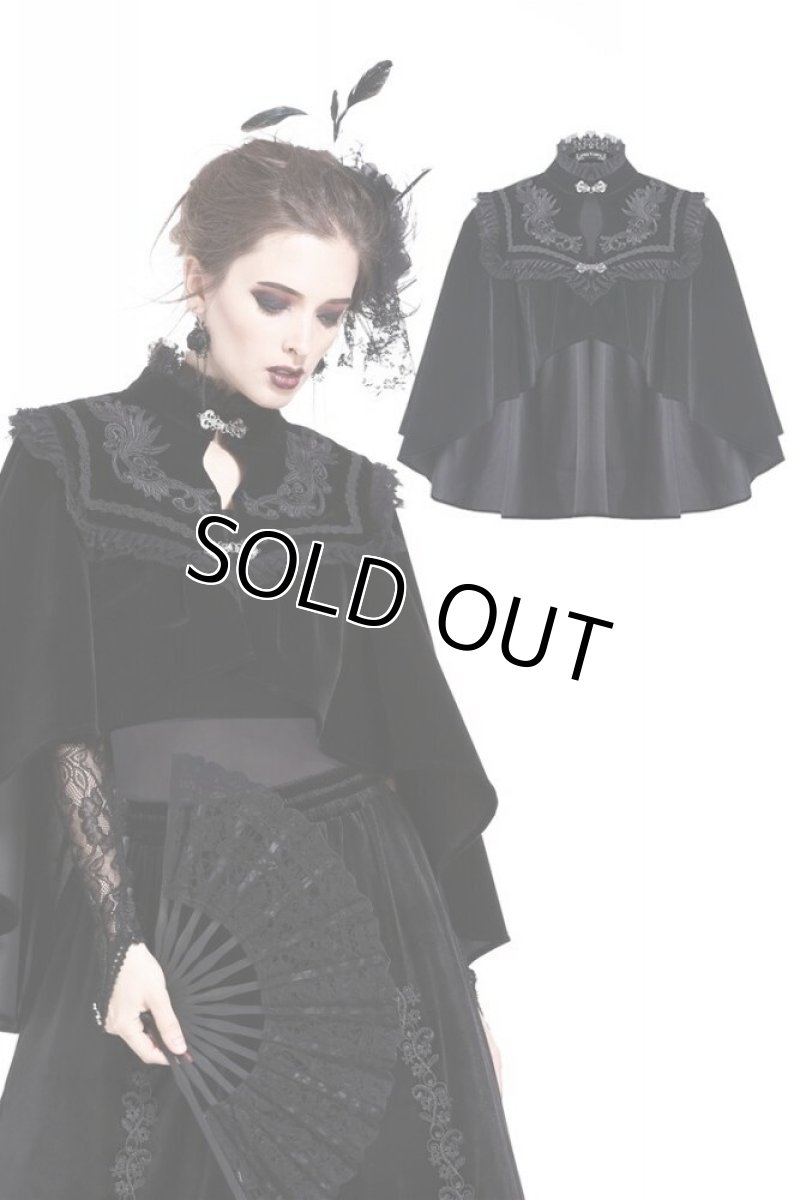 画像1: Elegant gothic pattern collar velvet cape / ボレロ【DARK IN LOVE】 (1)