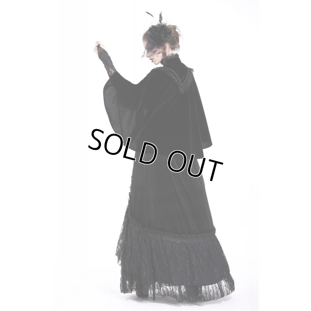 画像6: Elegant gothic pattern collar velvet cape / ボレロ【DARK IN LOVE】 (6)