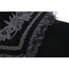画像9: Elegant gothic pattern collar velvet cape / ボレロ【DARK IN LOVE】 (9)