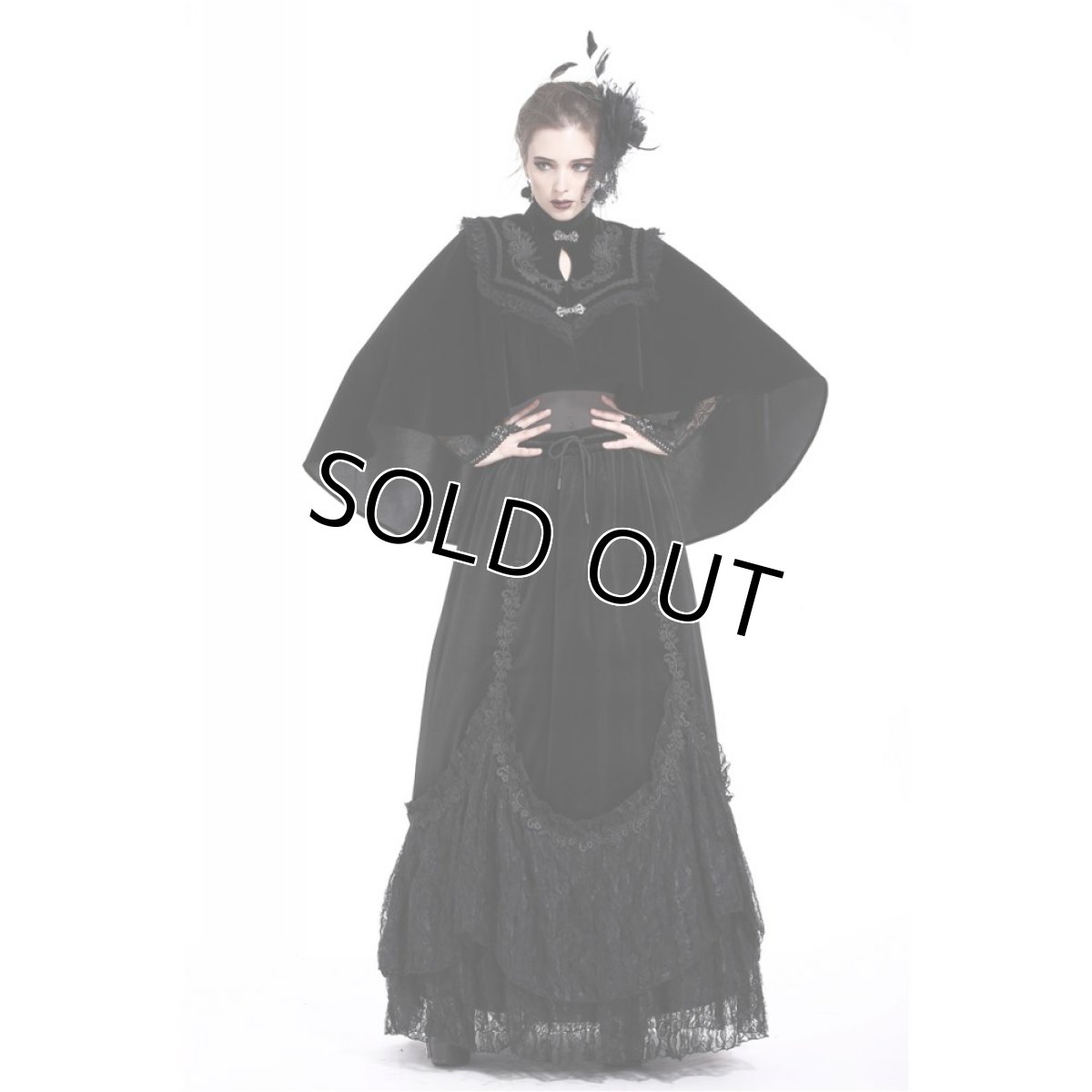画像4: Elegant gothic pattern collar velvet cape / ボレロ【DARK IN LOVE】 (4)