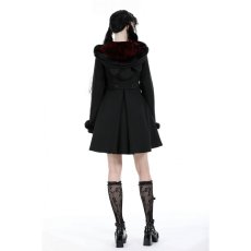 画像8: Black lolita cat ear double-breasted woolen long coat / コート【DARK IN LOVE】 (8)