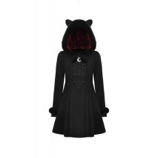 画像2: Black lolita cat ear double-breasted woolen long coat / コート【DARK IN LOVE】 (2)