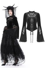 画像1: Gothic lace hollow out sexy top / トップス【DARK IN LOVE】 (1)