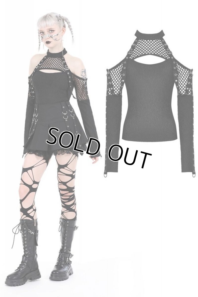 画像1: Punk locomotive net cutout tops / トップス【DARK IN LOVE】 (1)