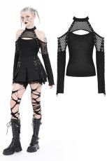画像1: Punk locomotive net cutout tops / トップス【DARK IN LOVE】 (1)