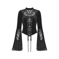 画像2: Gothic lace hollow out sexy top / トップス【DARK IN LOVE】 (2)