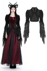 画像1: Gothic patterned velvet lace flared sleeves shrug / ボレロ【DARK IN LOVE】 (1)