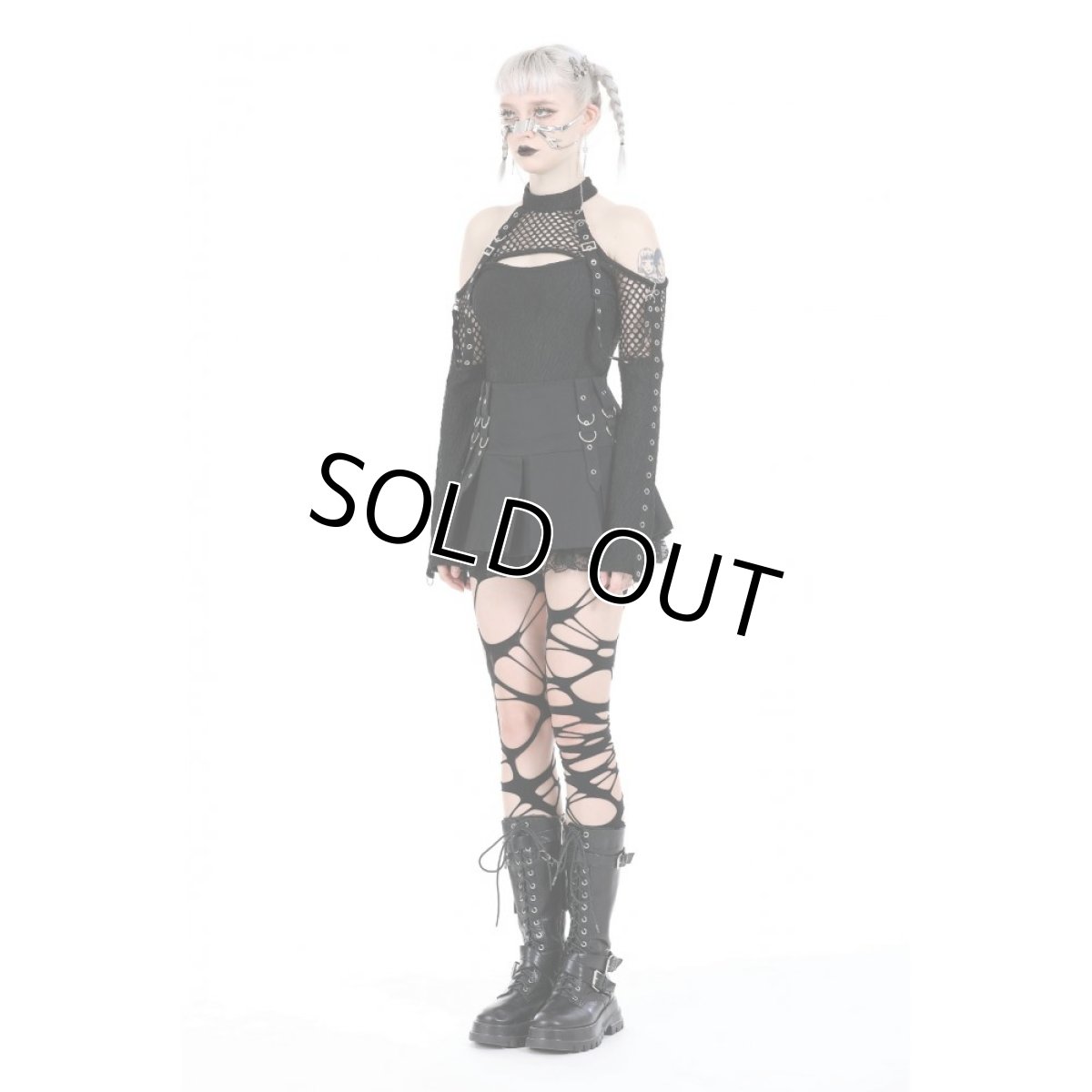 画像9: Punk locomotive net cutout tops / トップス【DARK IN LOVE】 (9)